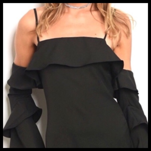 🕶️All Eyes On You🕶Little Black Dress-Slip Tank Tunic Long Sleeves-New - Picture 6 of 8